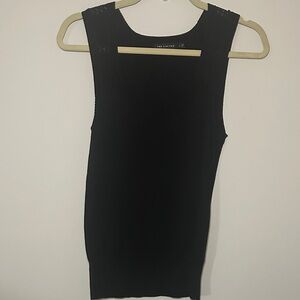 The Limited Black Ribbed Scoop Neck Tank